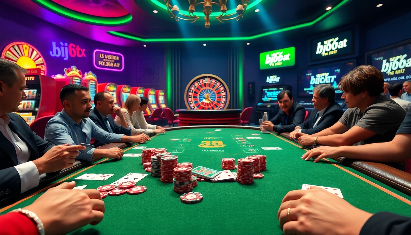 Join the excitement at the poker table featuring chips and cards, inspired by https://bj66.at.