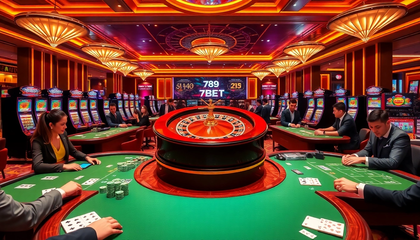 Experience the excitement at 789BET casino with professional dealers and vibrant gaming atmosphere.