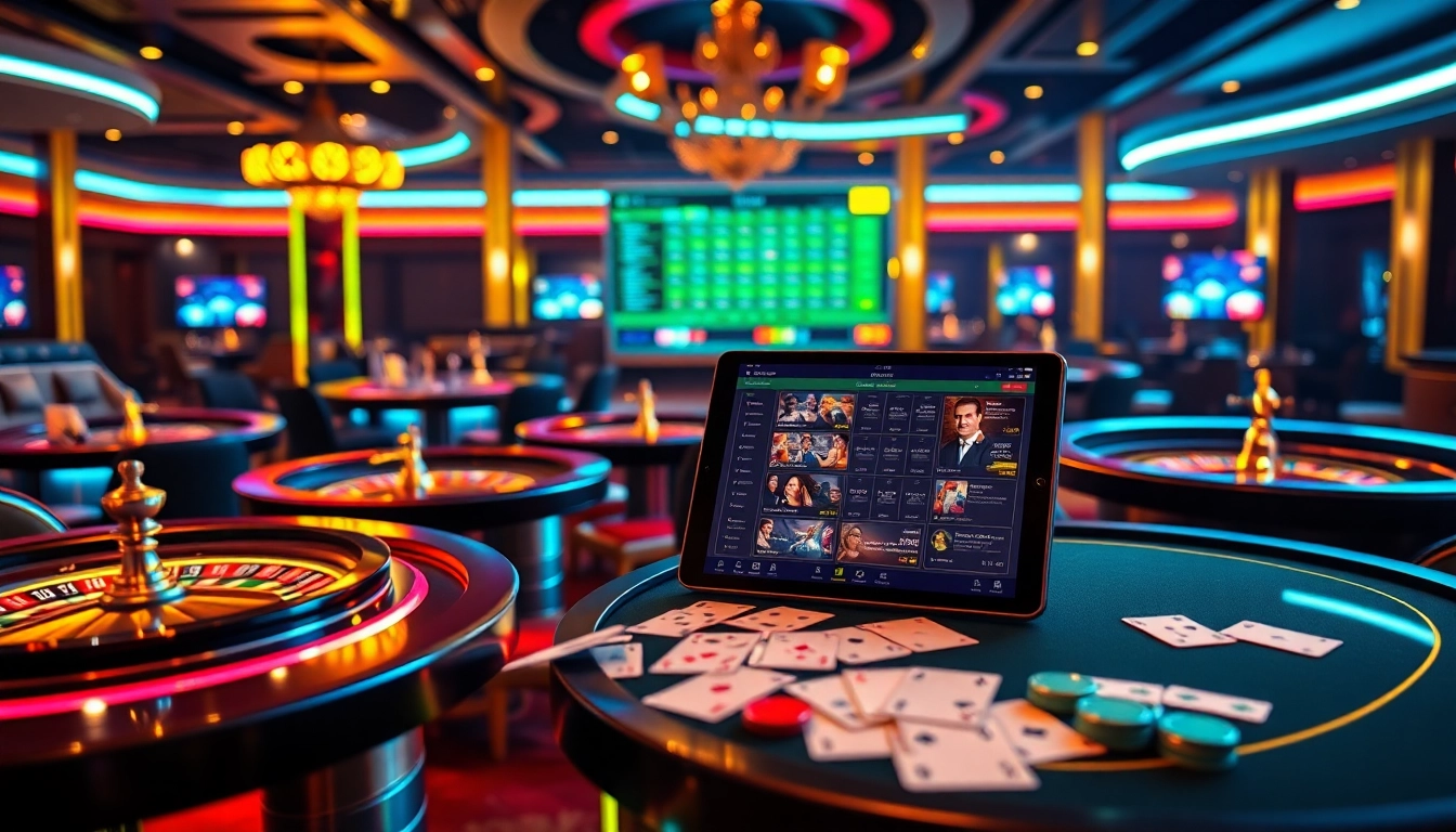 Exciting layout of a site de pari en ligne showcasing vibrant casino elements and betting interfaces.