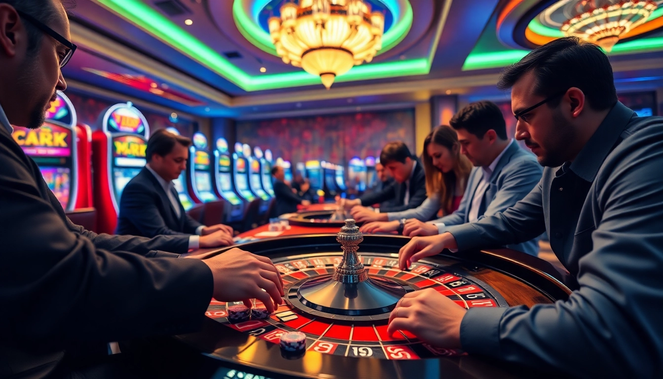 Soi cầu lô kép miễn phí enhances the thrill of players at a luxury casino gambling scene.