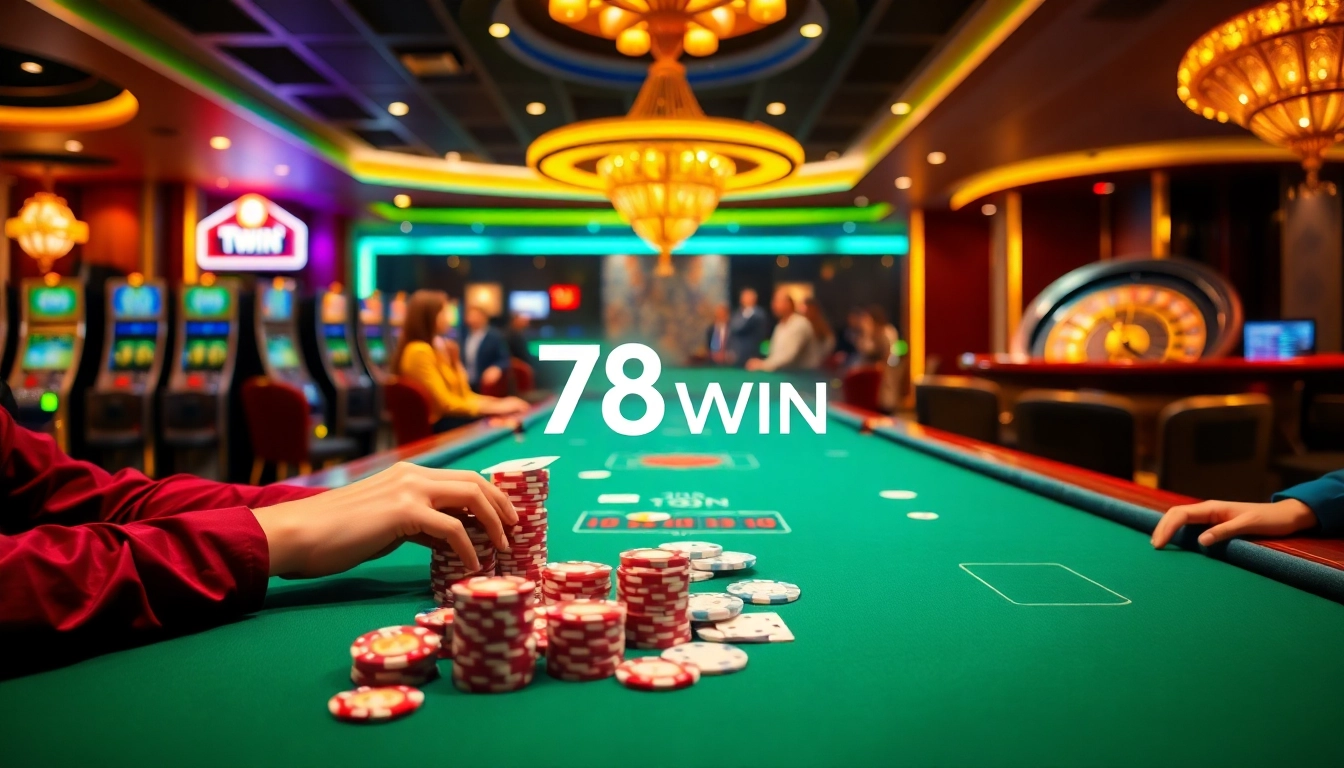 Experience the thrill of gaming at 789WIN with vibrant poker tables, cards, and chips.