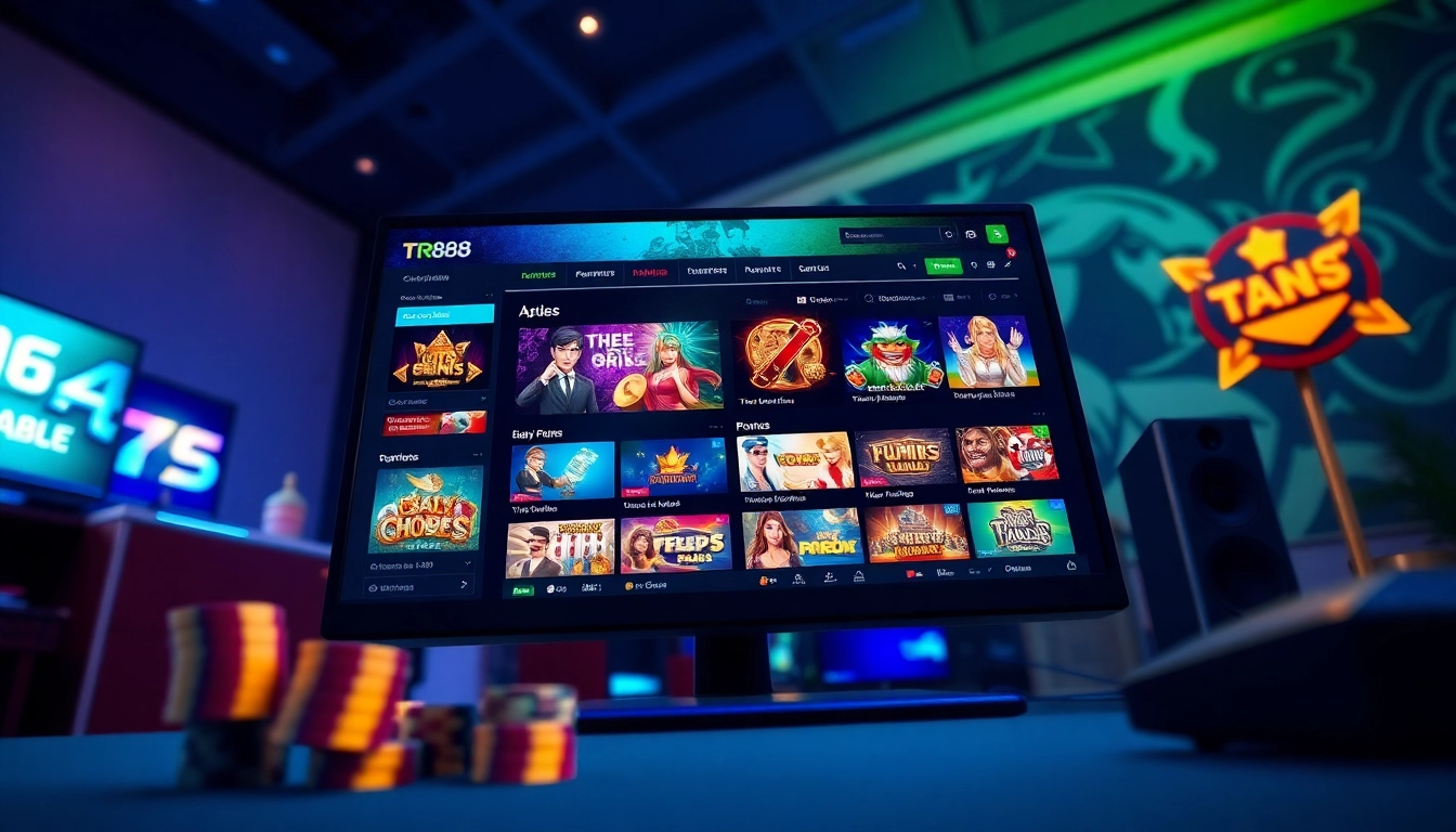 TR88 online gaming platform showcasing engaging games and user-friendly interface.