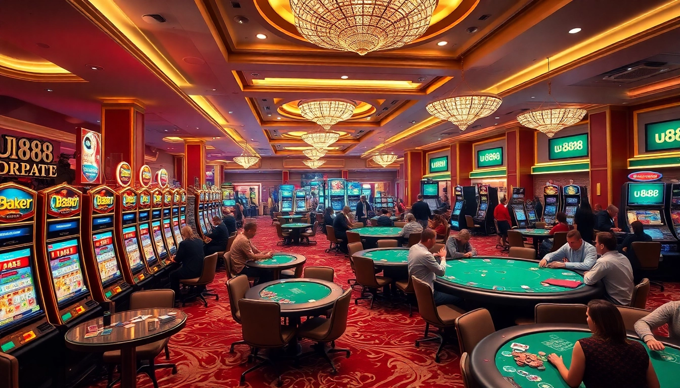 Experience thrilling games at U 888 casino, showcasing vibrant slots and poker excitement.