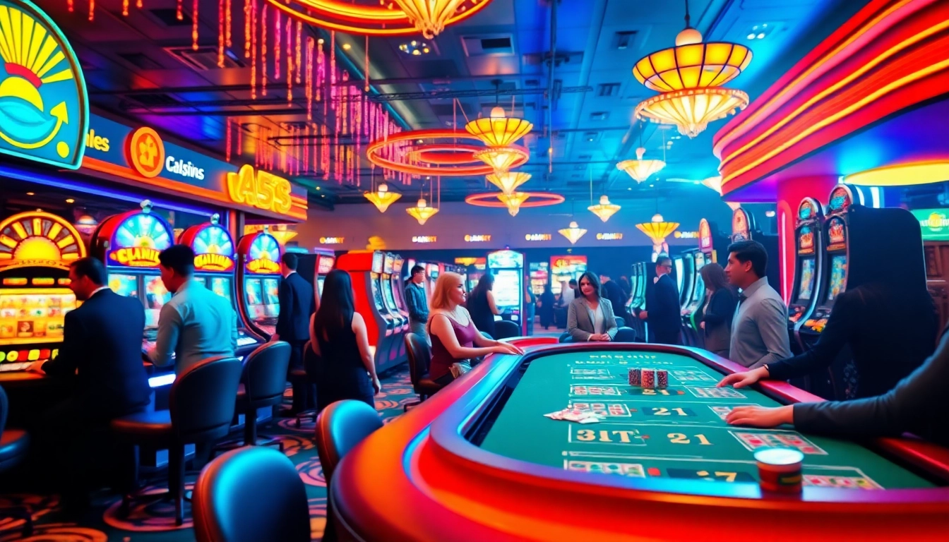 Découvrez les jeux de casino en ligne au cœur d'une ambiance festive et animée.