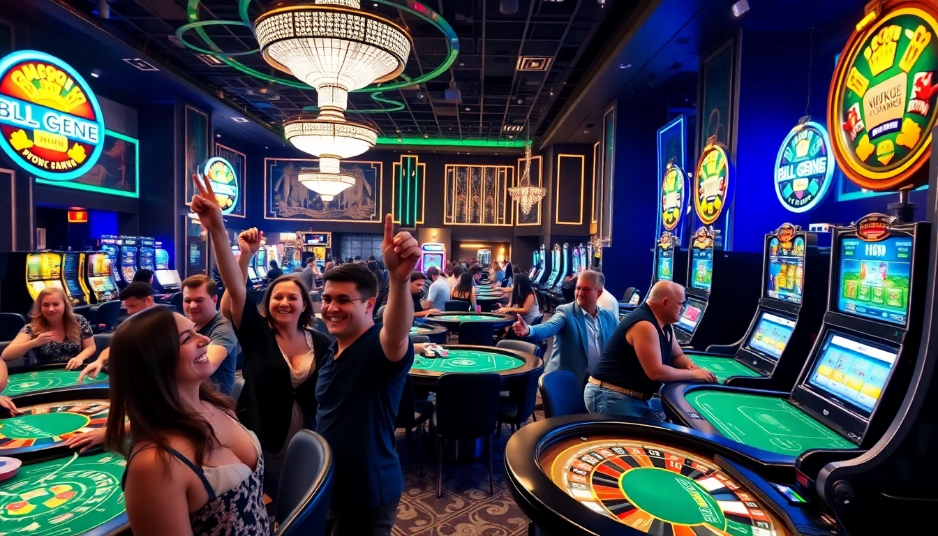 Meilleur casino en ligne belgique : des joueurs s'amusant dans un casino virtuel animé.