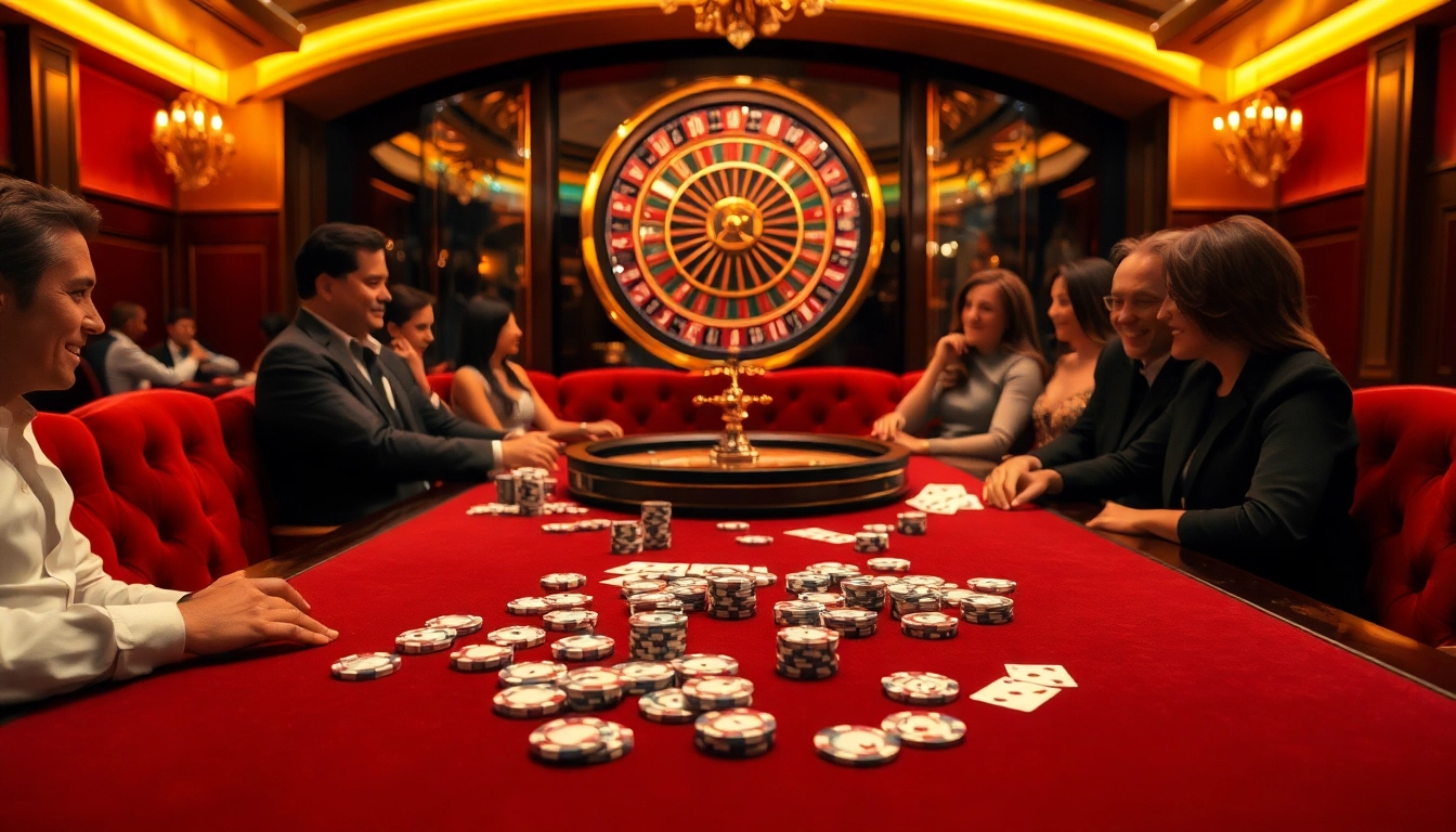 Players enjoying a vibrant poker game at https://c168seo.com/, featuring colorful chips and cards.