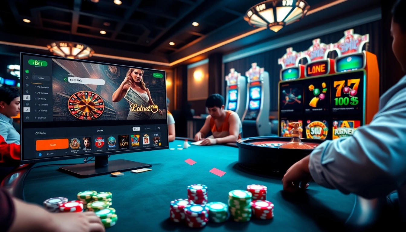 Experience the excitement of online gambling on https://s8net.com/ with poker chips and roulette wheels.