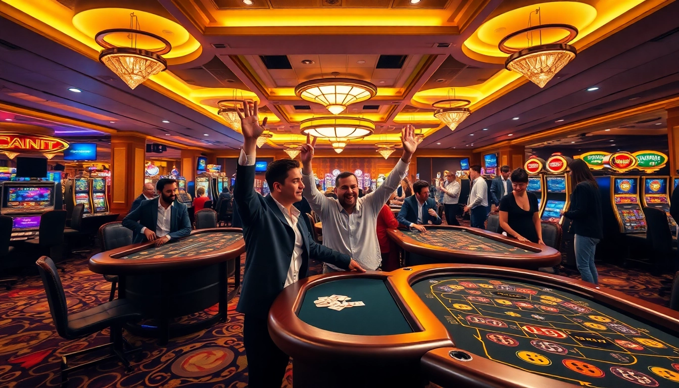 Vibrant gaming tables at meilleur casino en ligne with enthusiastic players enjoying their experience.