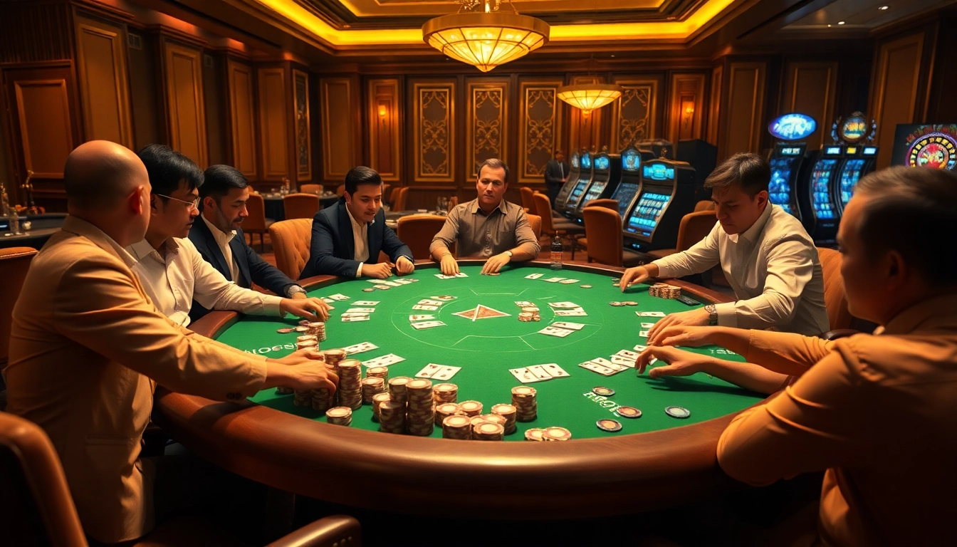 Experience high-stakes poker action at https://luongsontv23.com/ amidst luxurious casino atmospheres.