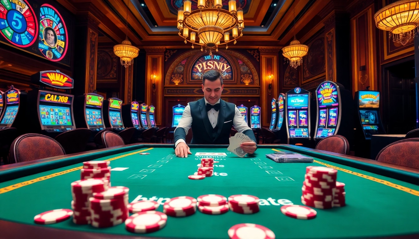 Experience live excitement at https://8live.date/ with players engaging at a luxurious casino table.