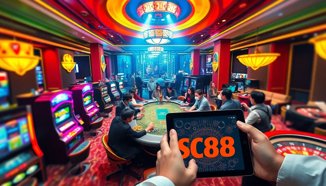 Players enjoying thrilling games at SC88 casino, showcasing excitement and winning opportunities.